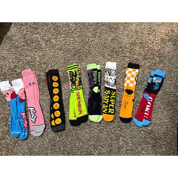 Dragon Ball Z DBZ Sock Bundle Pre owned Size 8-10 - Picture 1 of 1